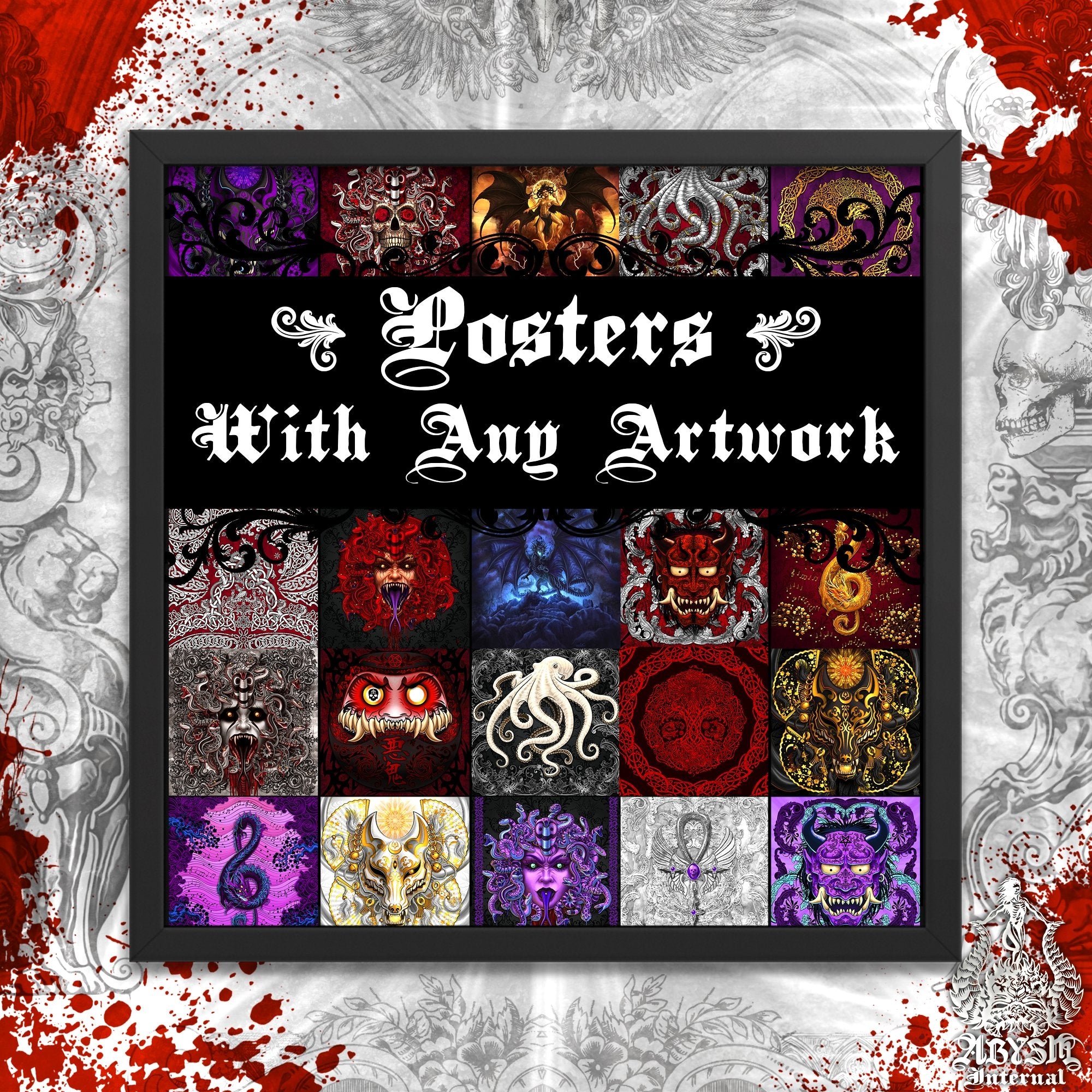 Poster with ANY Abysm Internal Design, Game Room Decor, Dark Fantasy Wall  Art Print, Gift for Gamers