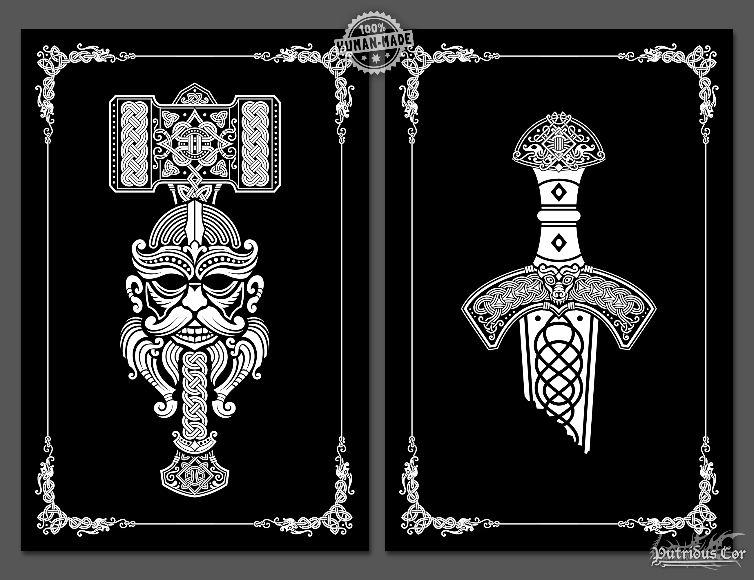 Custom Viking Art, Knotwork Seamless Patterns, Personalized Norse, Celtic or Tribal Tattoo - Graphic Design Services for hire - Abysm Internal