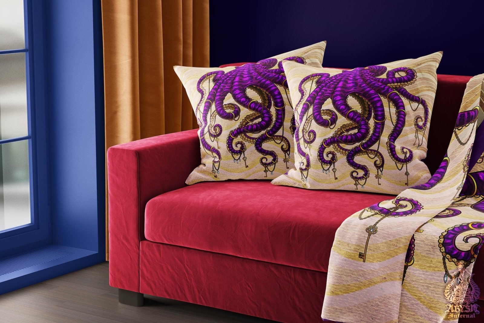 Purple and best sale red throw pillows