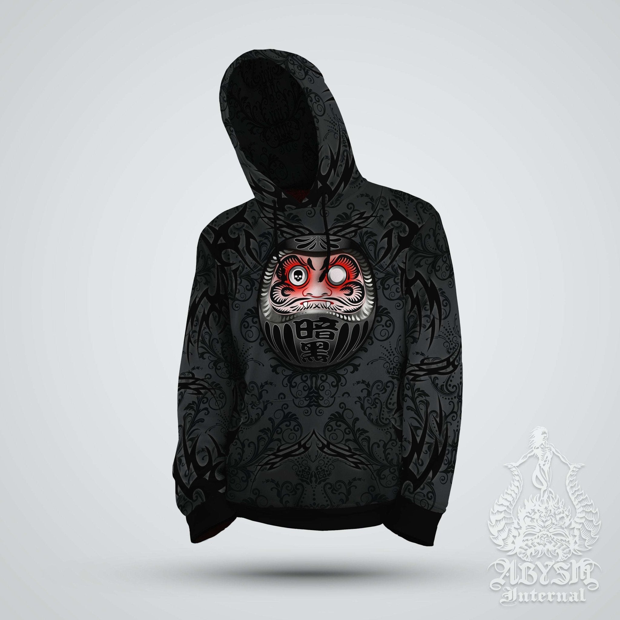 Sudadera con capucha japonesa jersey Daruma negro su ter de