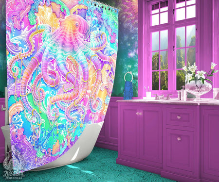 Magic mushroom shower curtain, 71