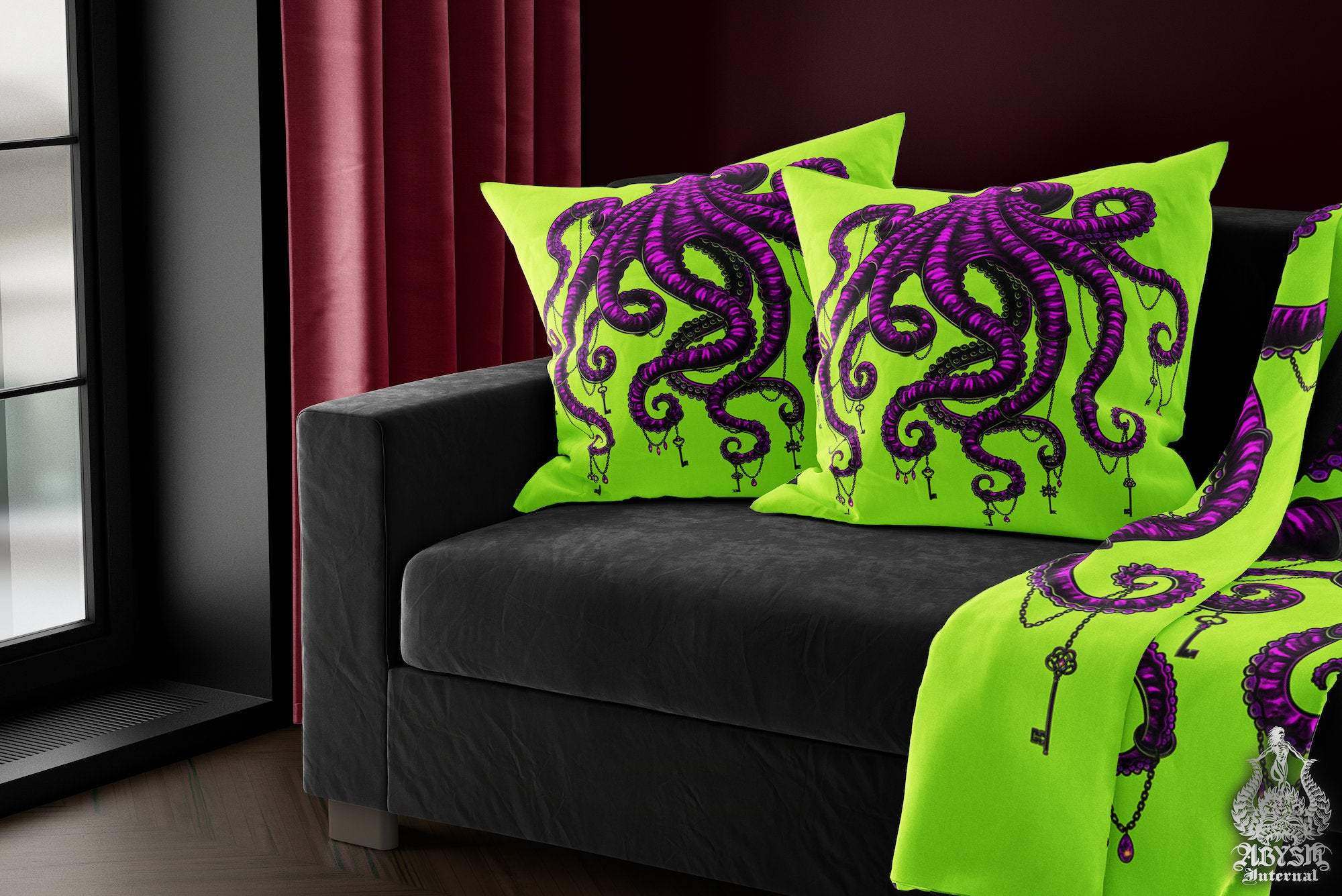 Neon green online pillows