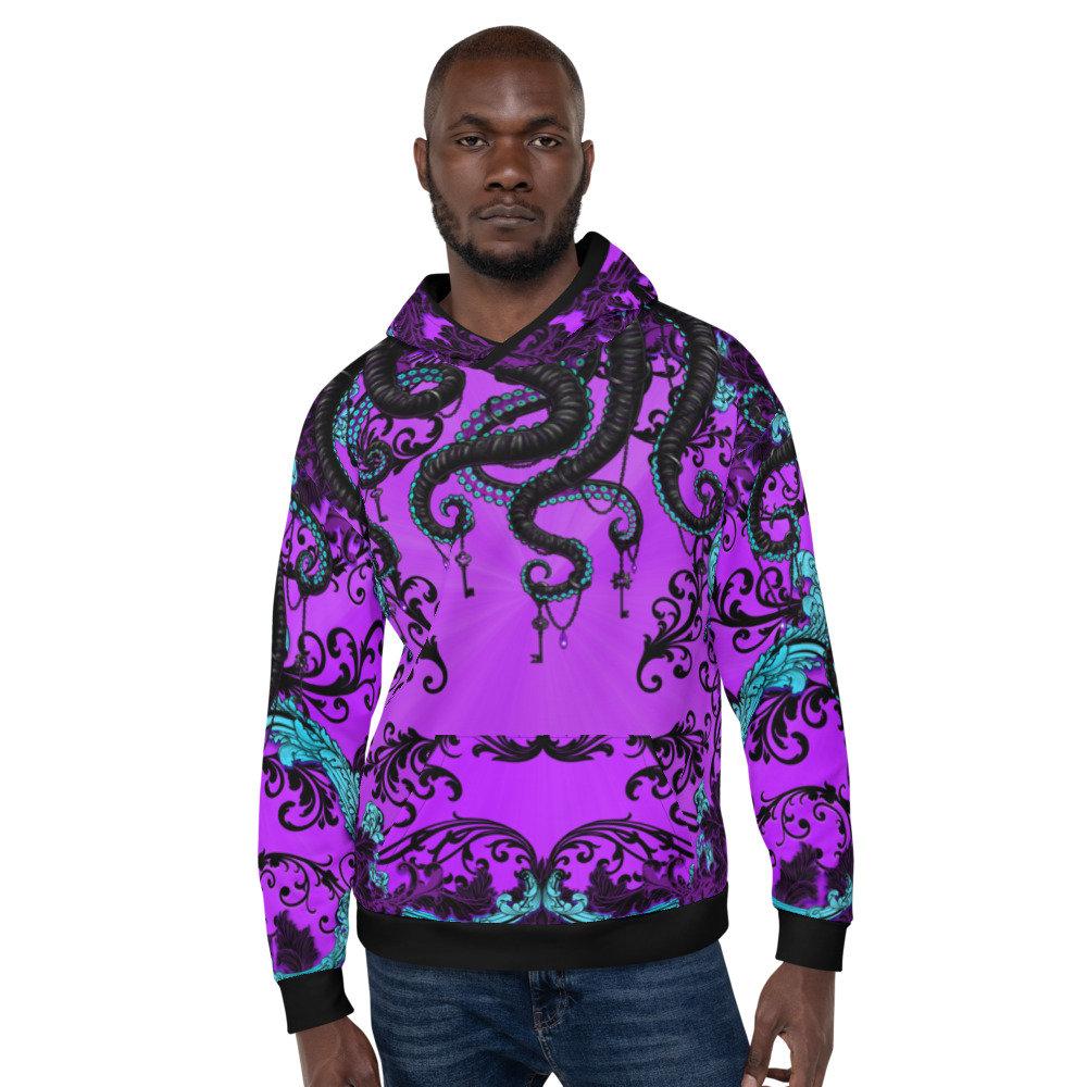 Pastel Goth Sweater, Whimsigoth Hoodie, Trippy Pullover, Black and