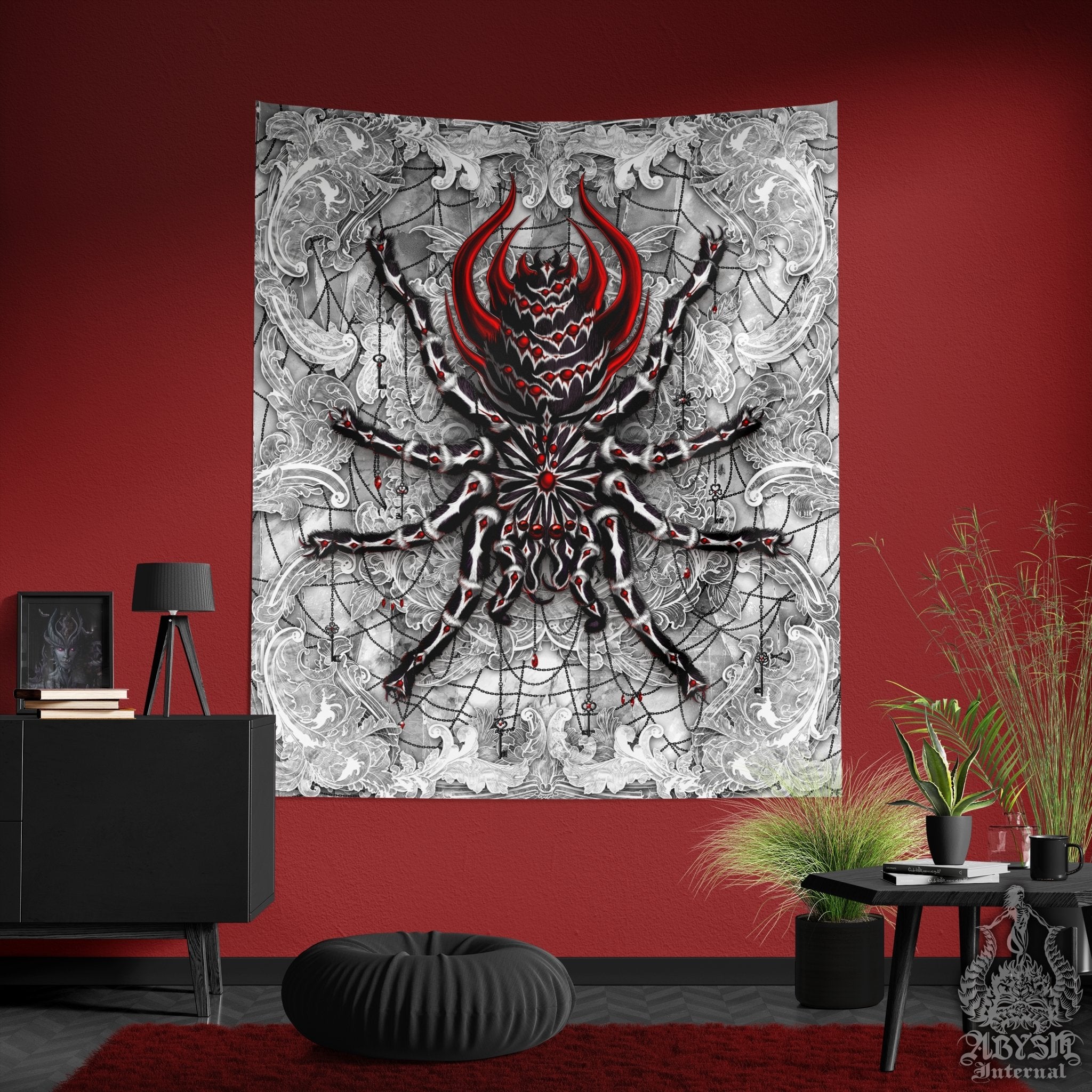  BaoNews Spiders Bloodstain Tapestry,Spider Webs Spooky