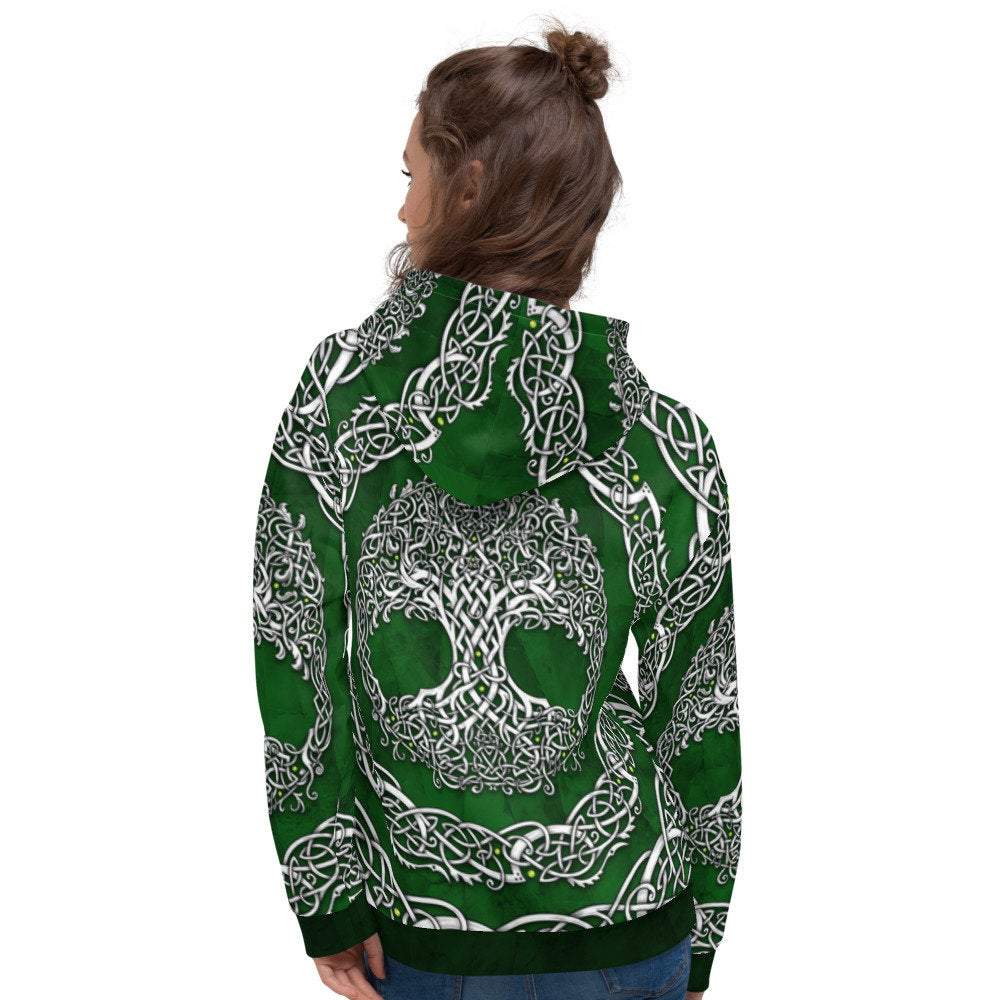 Boho Hoodie Green Pullover Indie Outfit Hippie Sweater Tree of