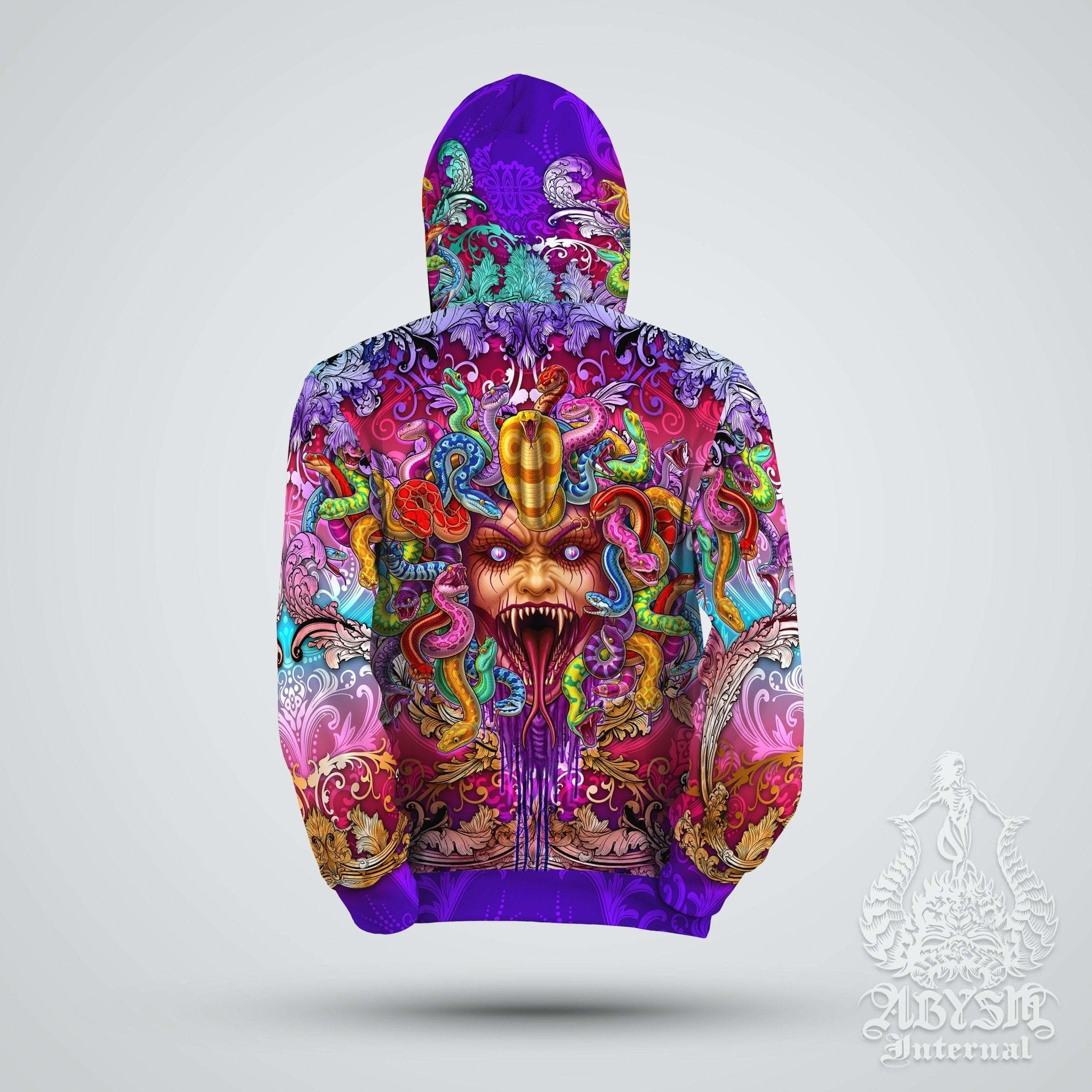 Trippy Hoodie, Rave Outfit, Party Pullover, Psychedelic Streetwear, Psy  Festival Sweater, Alternative Clothing, Unisex - Enraged Medusa