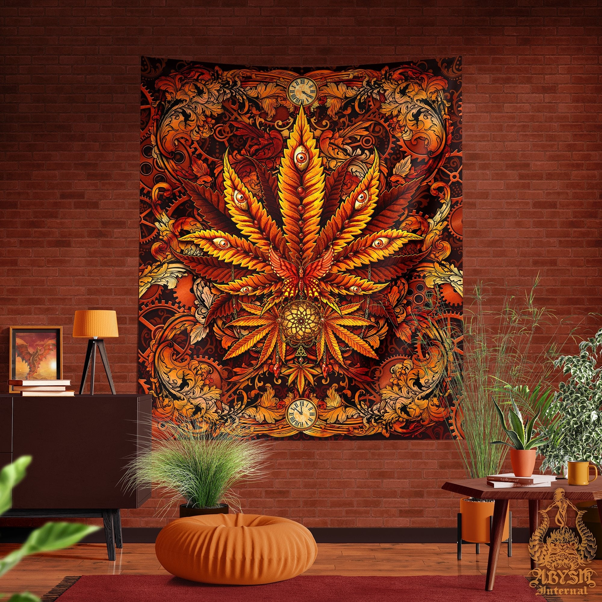 Weed Tapestry, Cannabis Shop Decor, Marijuana Wall Hanging, Indie